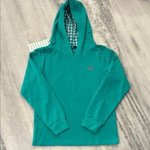 NWT PRODOH Spinnerbait Sweatshirt Pullover Hoodie Girls sz Small 8/10 Teal